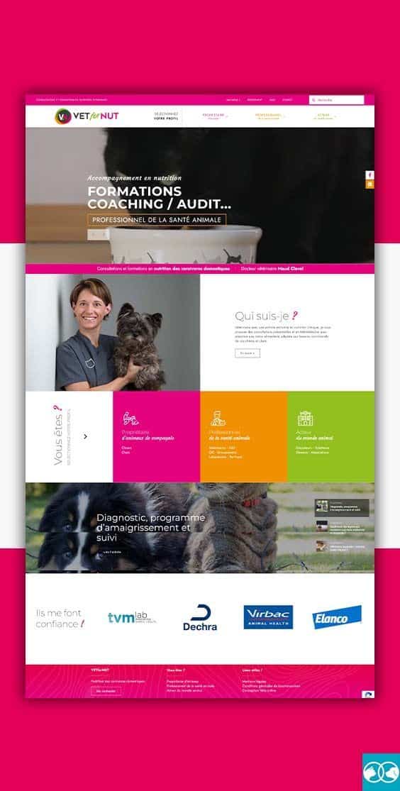 Site web d'un consultant vétérinaire nutritioniste